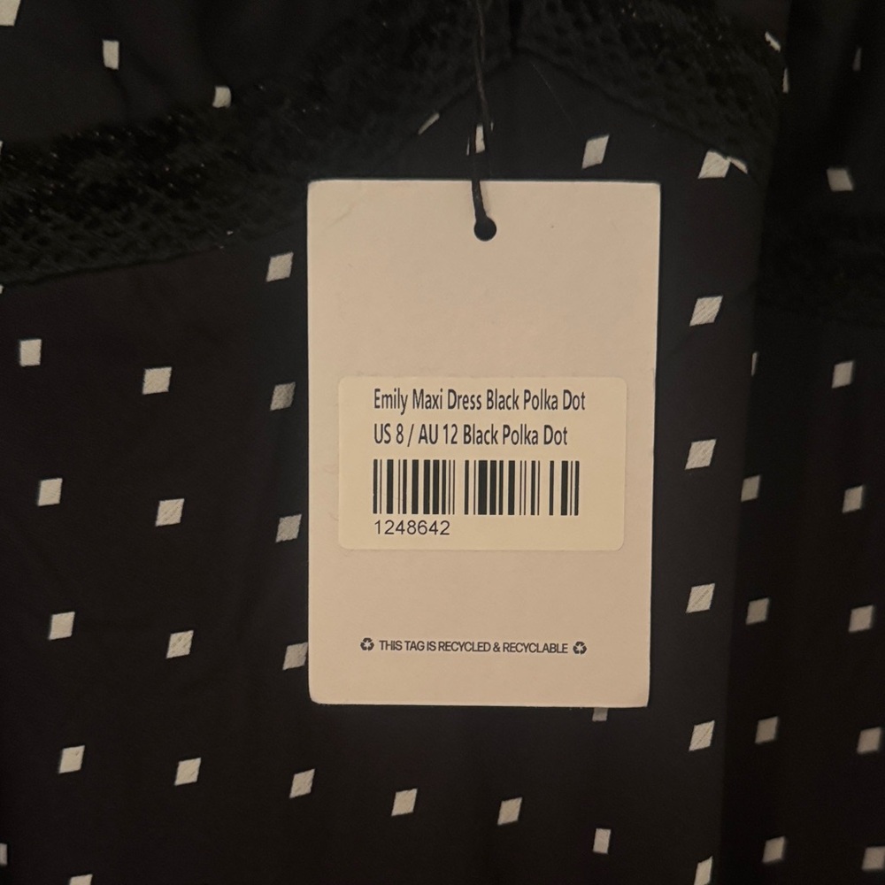 Princess Polly Black Polka Dot Spaghetti Strap Maxi Dress - Picture 2 of 3